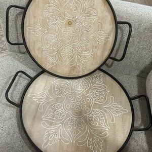 Hobby Lobby Tan and Black Decorative Trays